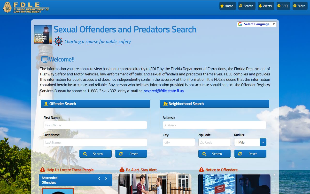 Brevard County released inmates FDLE sexual offenders and predators registry